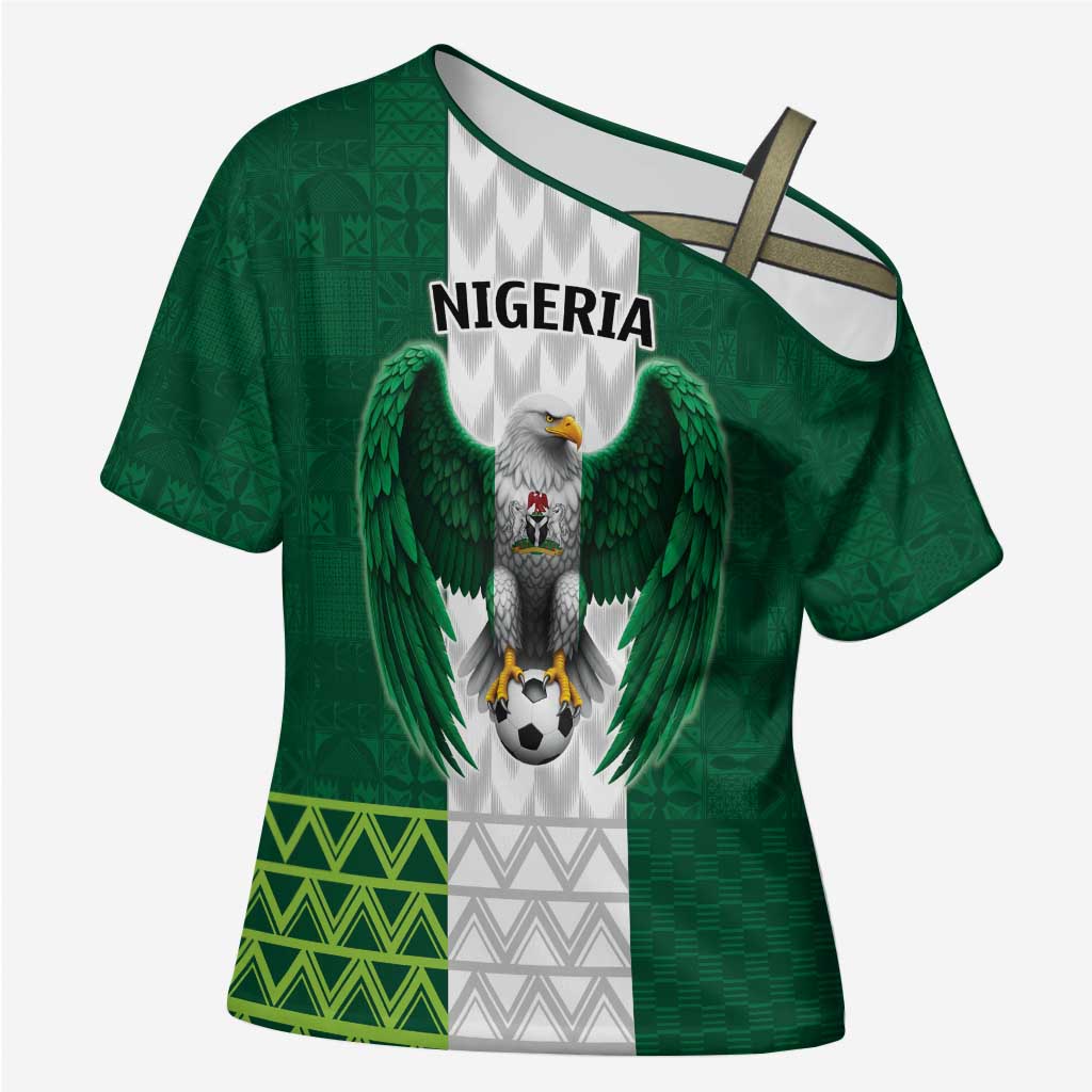 Custom Football African Nigeria Cross Shoulder Shirt Retro Nigeria 20-21 Eagle Flag Motif