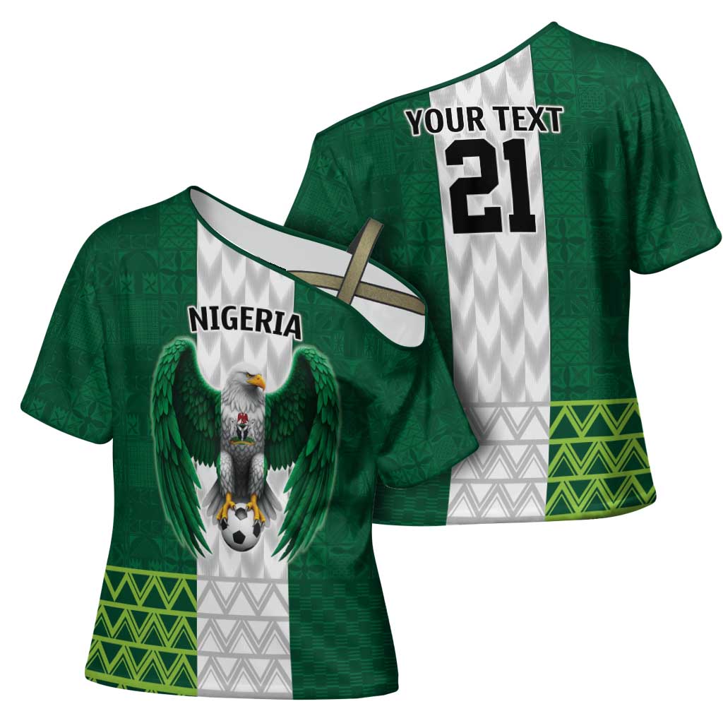 Custom Football African Nigeria Cross Shoulder Shirt Retro Nigeria 20-21 Eagle Flag Motif