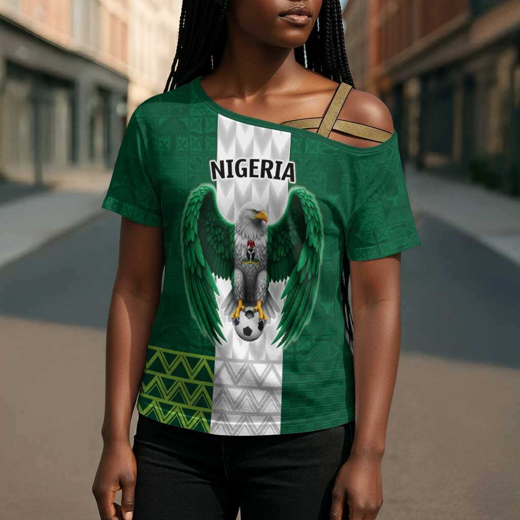 Custom Football African Nigeria Cross Shoulder Shirt Retro Nigeria 20-21 Eagle Flag Motif