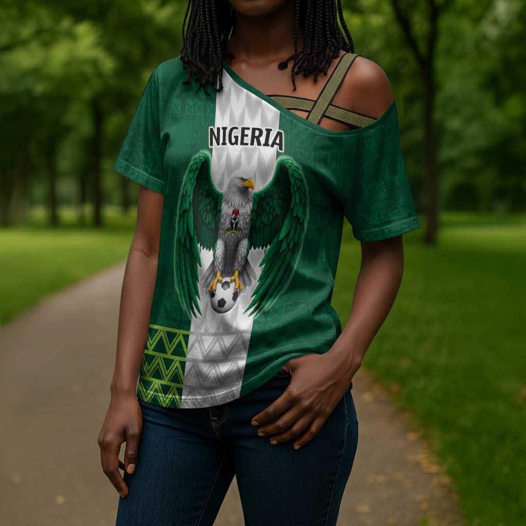 Custom Football African Nigeria Cross Shoulder Shirt Retro Nigeria 20-21 Eagle Flag Motif