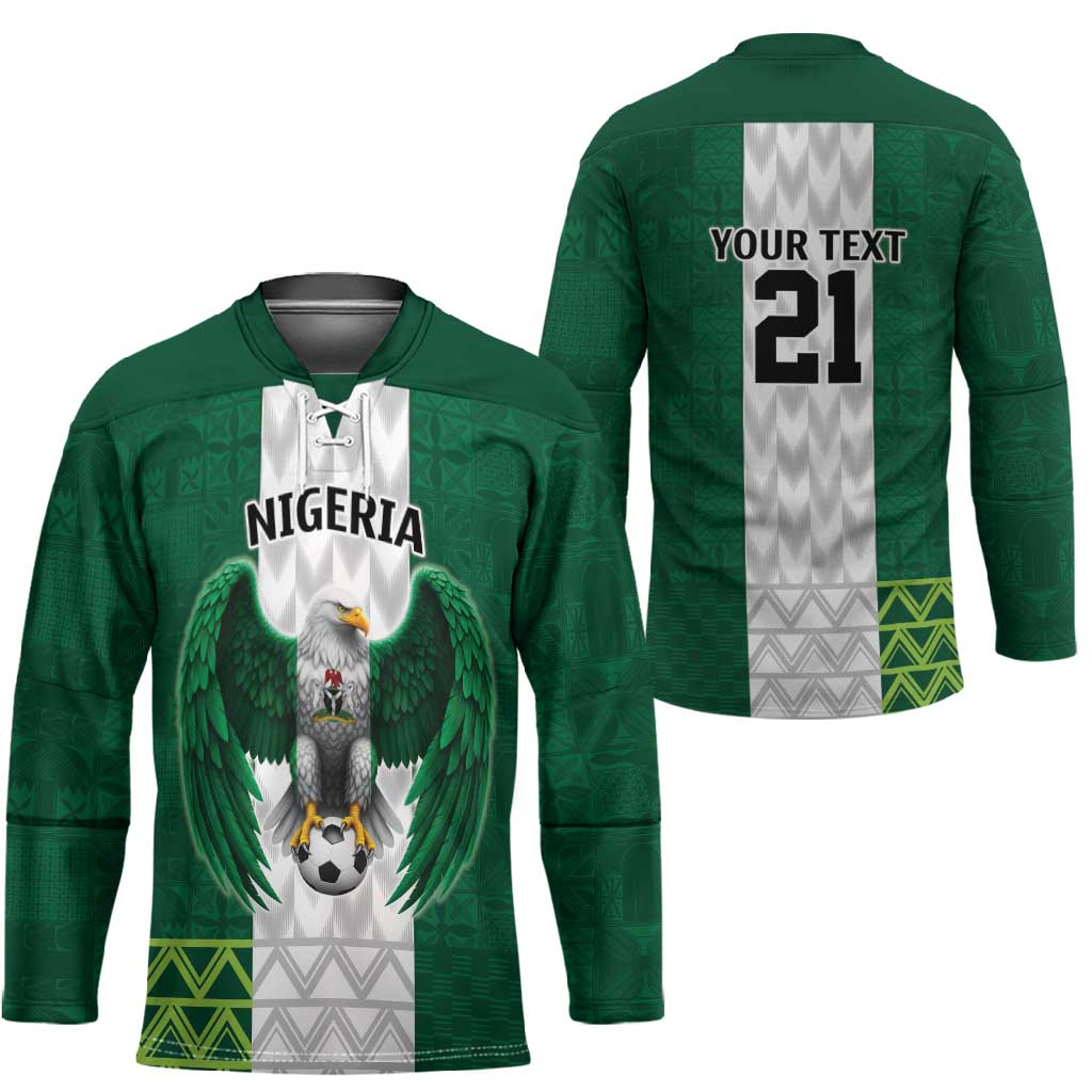 Custom Football African Nigeria Hockey Jersey Retro Nigeria 20-21 Eagle Flag Motif