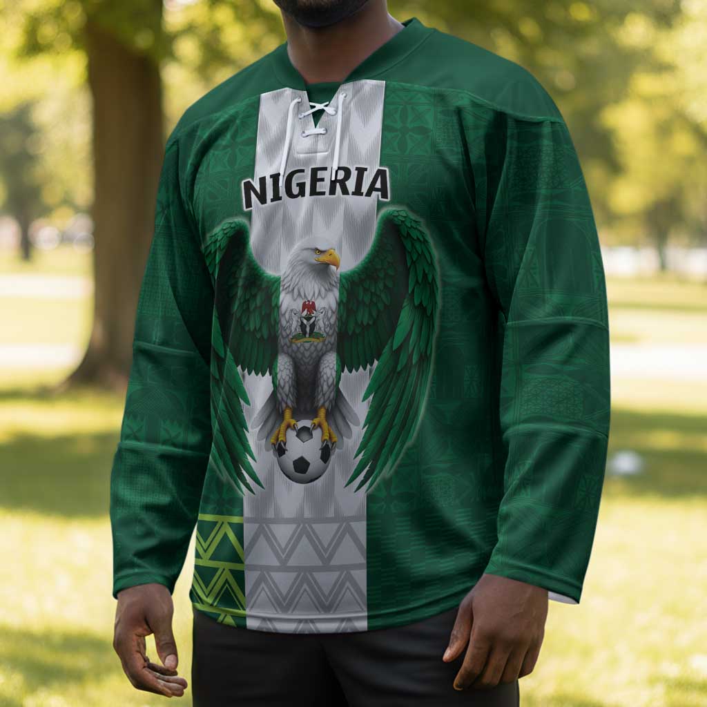 Custom Football African Nigeria Hockey Jersey Retro Nigeria 20-21 Eagle Flag Motif
