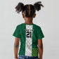 Custom Football African Nigeria Kid T shirt Retro Nigeria 20-21 Eagle Flag Motif - African Pride