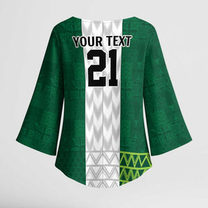 Custom Football African Nigeria Kimono Sleeve Blouse Retro Nigeria 20-21 Eagle Flag Motif