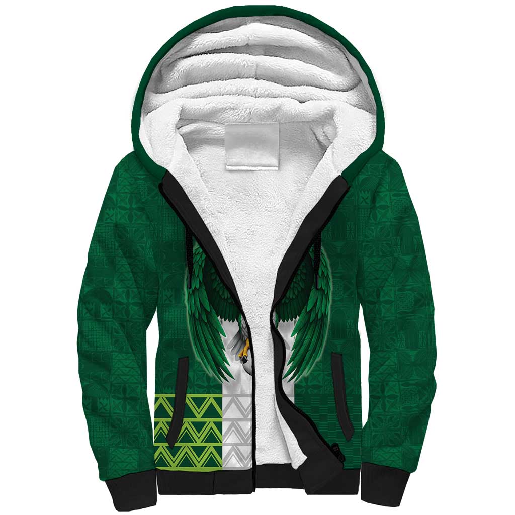 Custom Football African Nigeria Sherpa Hoodie Retro Nigeria 20-21 Eagle Flag Motif - African Pride