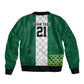Custom Football African Nigeria Sleeve Zip Bomber Jacket Retro Nigeria 20-21 Eagle Flag Motif - African Pride