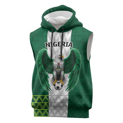 Custom Football African Nigeria Sleeveless Hoodie Retro Nigeria 20-21 Eagle Flag Motif - African Pride
