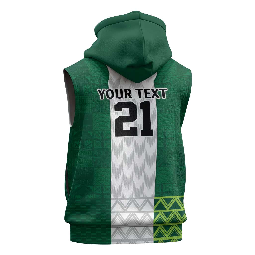 Custom Football African Nigeria Sleeveless Hoodie Retro Nigeria 20-21 Eagle Flag Motif - African Pride