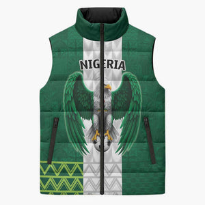 Custom Football African Nigeria Sleeveless Puffer Jacket Retro Nigeria 20-21 Eagle Flag Motif