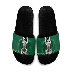 Custom Football African Nigeria Slide Sandals Retro Nigeria 20-21 Eagle Flag Motif