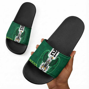 Custom Football African Nigeria Slide Sandals Retro Nigeria 20-21 Eagle Flag Motif