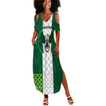 Custom Football African Nigeria Summer Maxi Dress Retro Nigeria 20-21 Eagle Flag Motif - African Pride