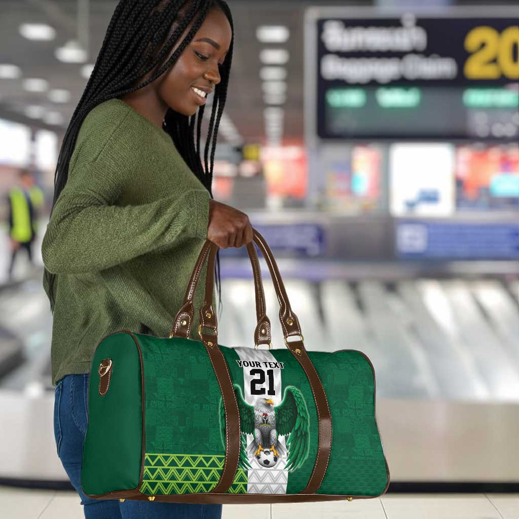 Custom Football African Nigeria Travel Bag Retro Nigeria 20-21 Eagle Flag Motif