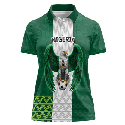 Custom Football African Nigeria Women Polo Shirt Retro Nigeria 20-21 Eagle Flag Motif - African Pride
