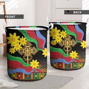 Eritrea Meskel Laundry Basket Eritrean Tribal Meskel Daisy Flag Inspired