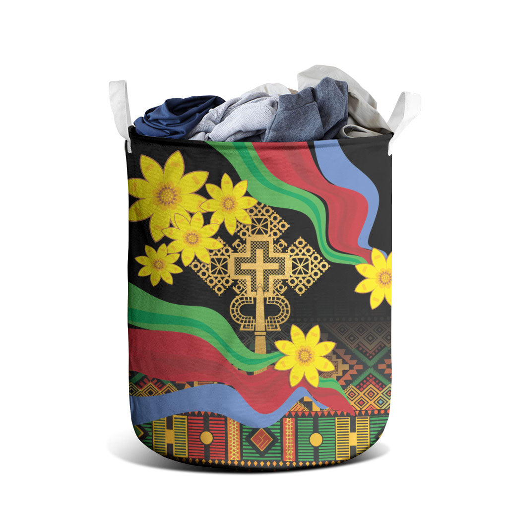 Eritrea Meskel Laundry Basket Eritrean Tribal Meskel Daisy Flag Inspired