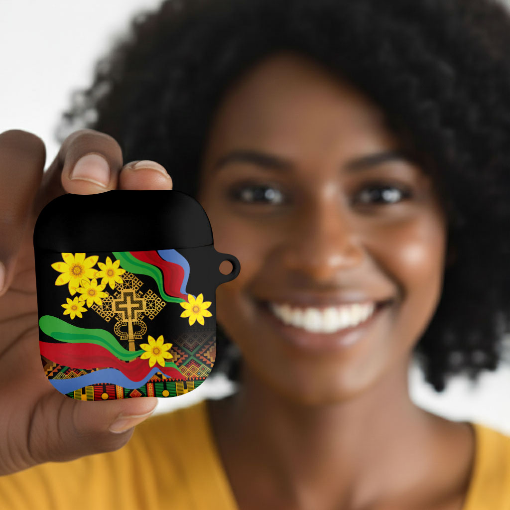 Eritrea Meskel AirPods Case Eritrean Tribal Meskel Daisy Flag Inspired