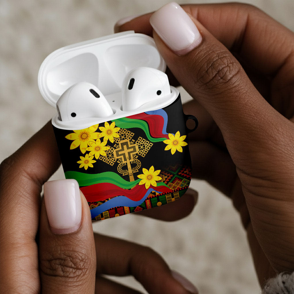 Eritrea Meskel AirPods Case Eritrean Tribal Meskel Daisy Flag Inspired