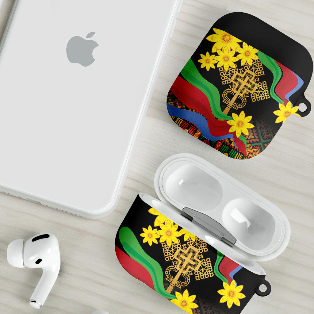Eritrea Meskel AirPods Case Eritrean Tribal Meskel Daisy Flag Inspired