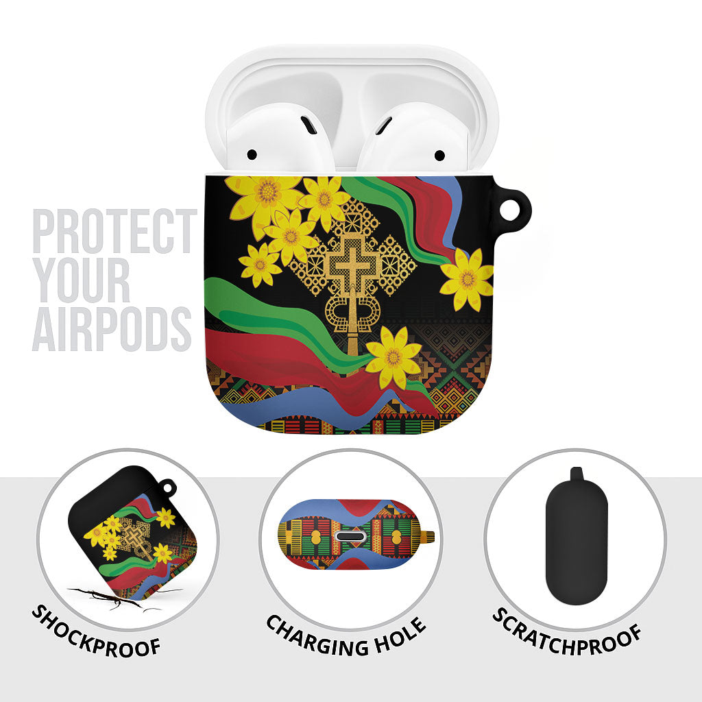 Eritrea Meskel AirPods Case Eritrean Tribal Meskel Daisy Flag Inspired