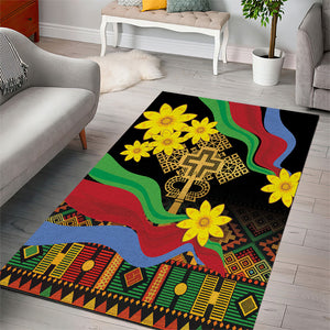 Eritrea Meskel Area Rug Eritrean Tribal Meskel Daisy Flag Inspired