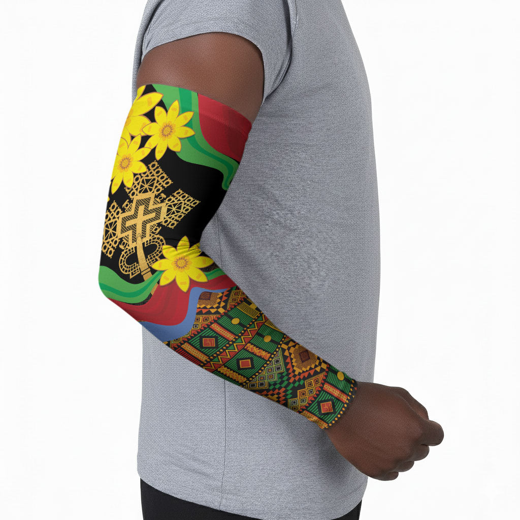 Eritrea Meskel Arm Sleeves Eritrean Tribal Meskel Daisy Flag Inspired