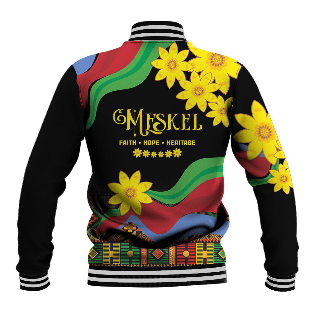 Eritrea Meskel Baseball Jacket Eritrean Tribal Meskel Daisy Flag Inspired