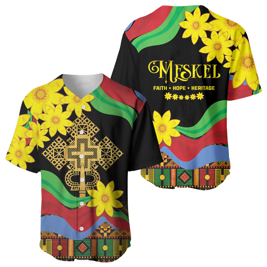 Eritrea Meskel Baseball Jersey Eritrean Tribal Meskel Daisy Flag Inspired