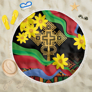 Eritrea Meskel Beach Blanket Eritrean Tribal Meskel Daisy Flag Inspired