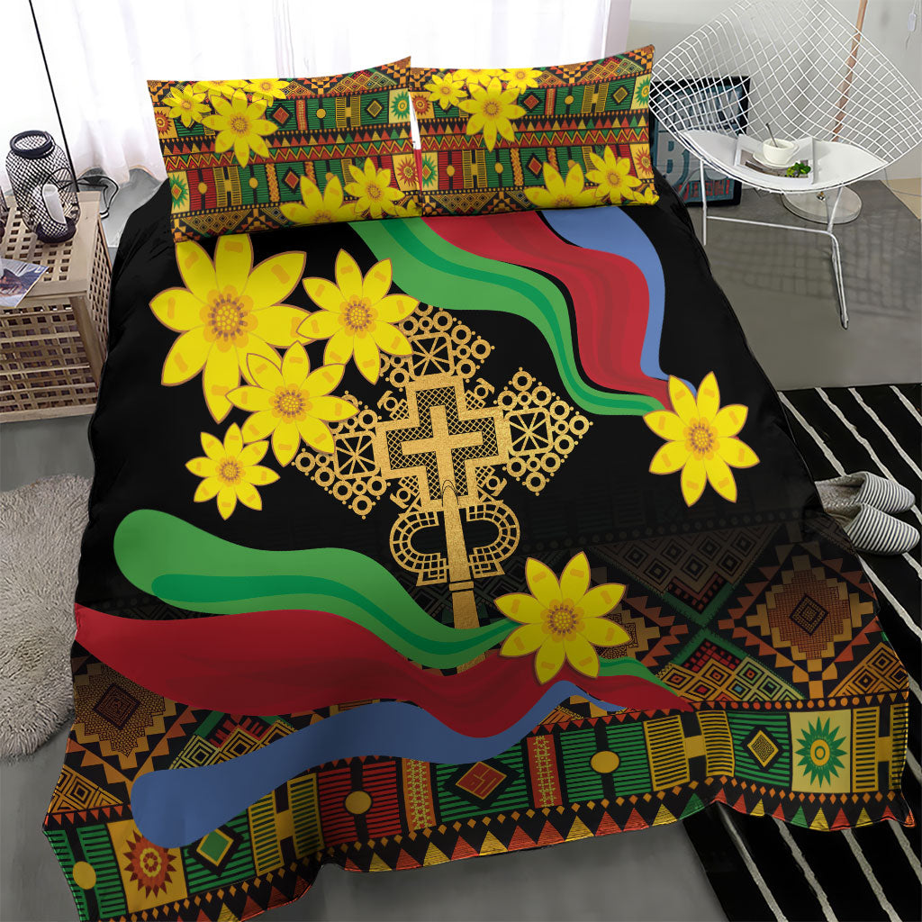 Eritrea Meskel Bedding Set Eritrean Tribal Meskel Daisy Flag Inspired