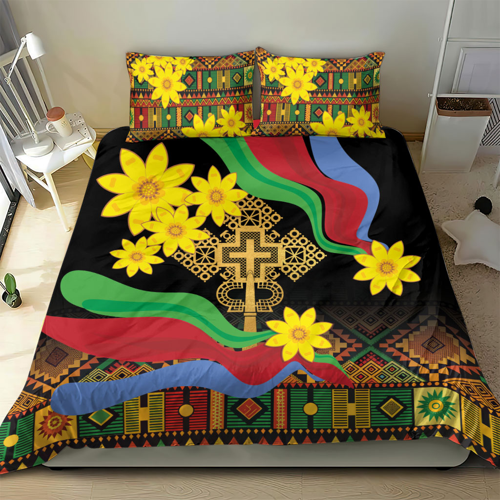Eritrea Meskel Bedding Set Eritrean Tribal Meskel Daisy Flag Inspired