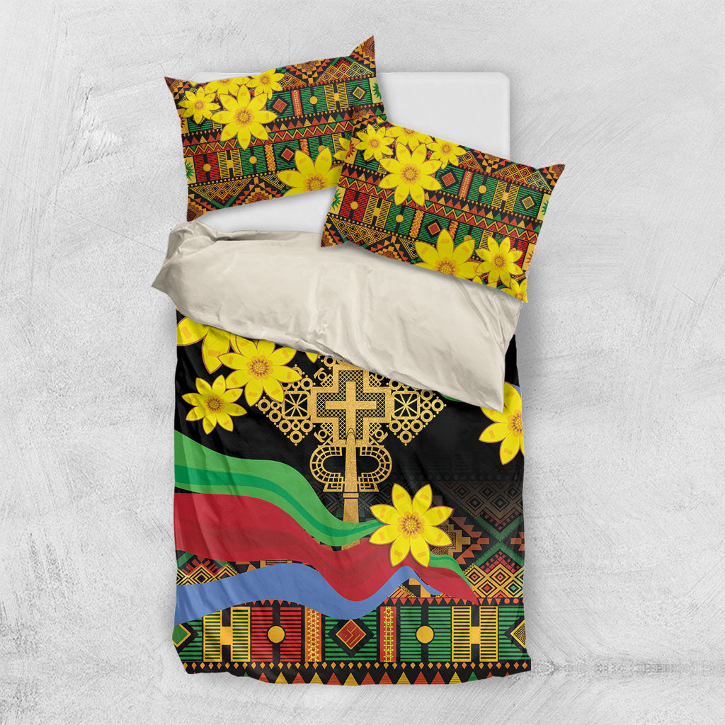 Eritrea Meskel Bedding Set Eritrean Tribal Meskel Daisy Flag Inspired