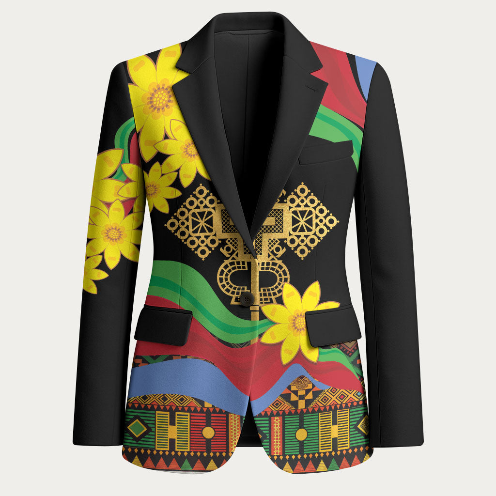 Eritrea Meskel Blazer Eritrean Tribal Meskel Daisy Flag Inspired