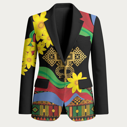 Eritrea Meskel Blazer Eritrean Tribal Meskel Daisy Flag Inspired