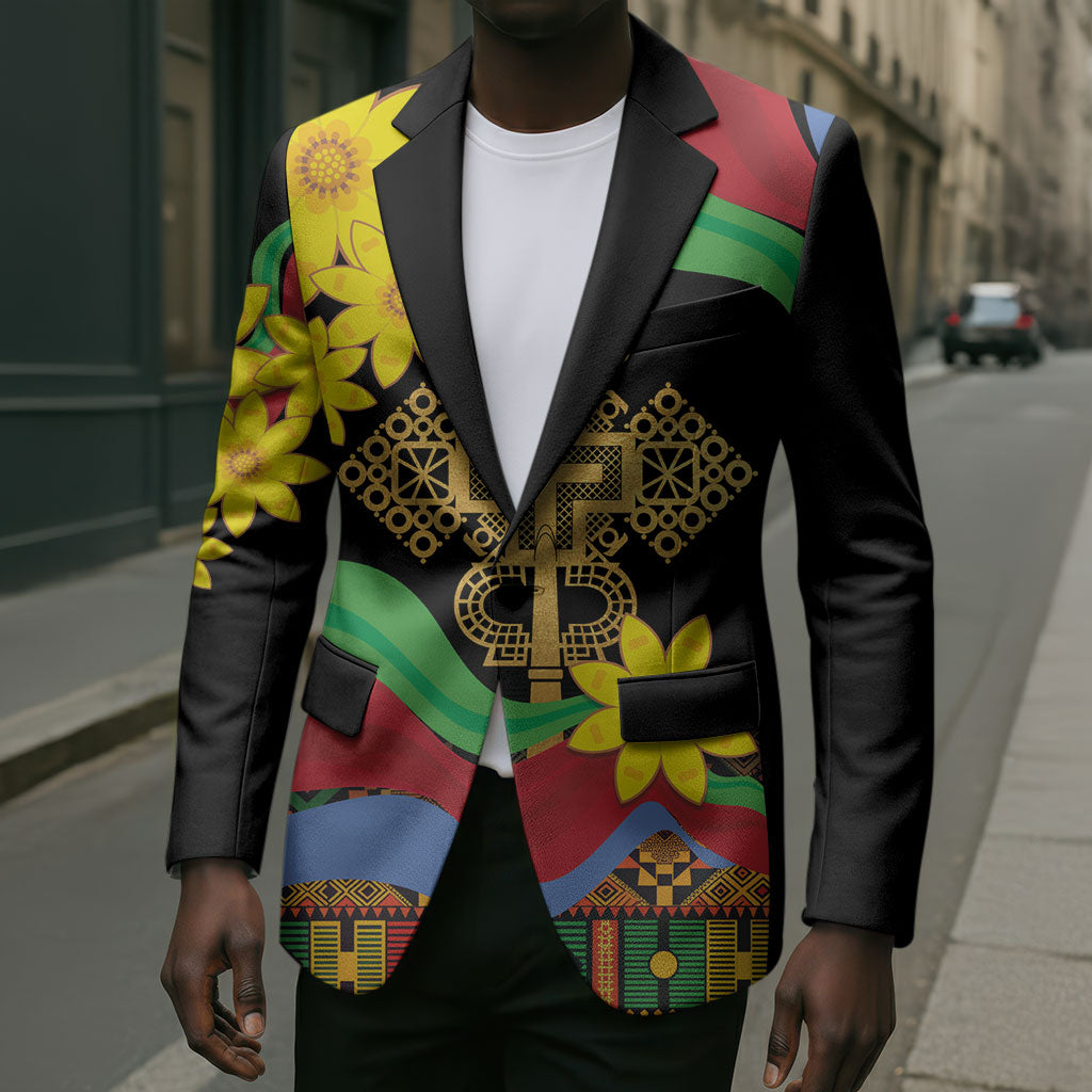 Eritrea Meskel Blazer Eritrean Tribal Meskel Daisy Flag Inspired