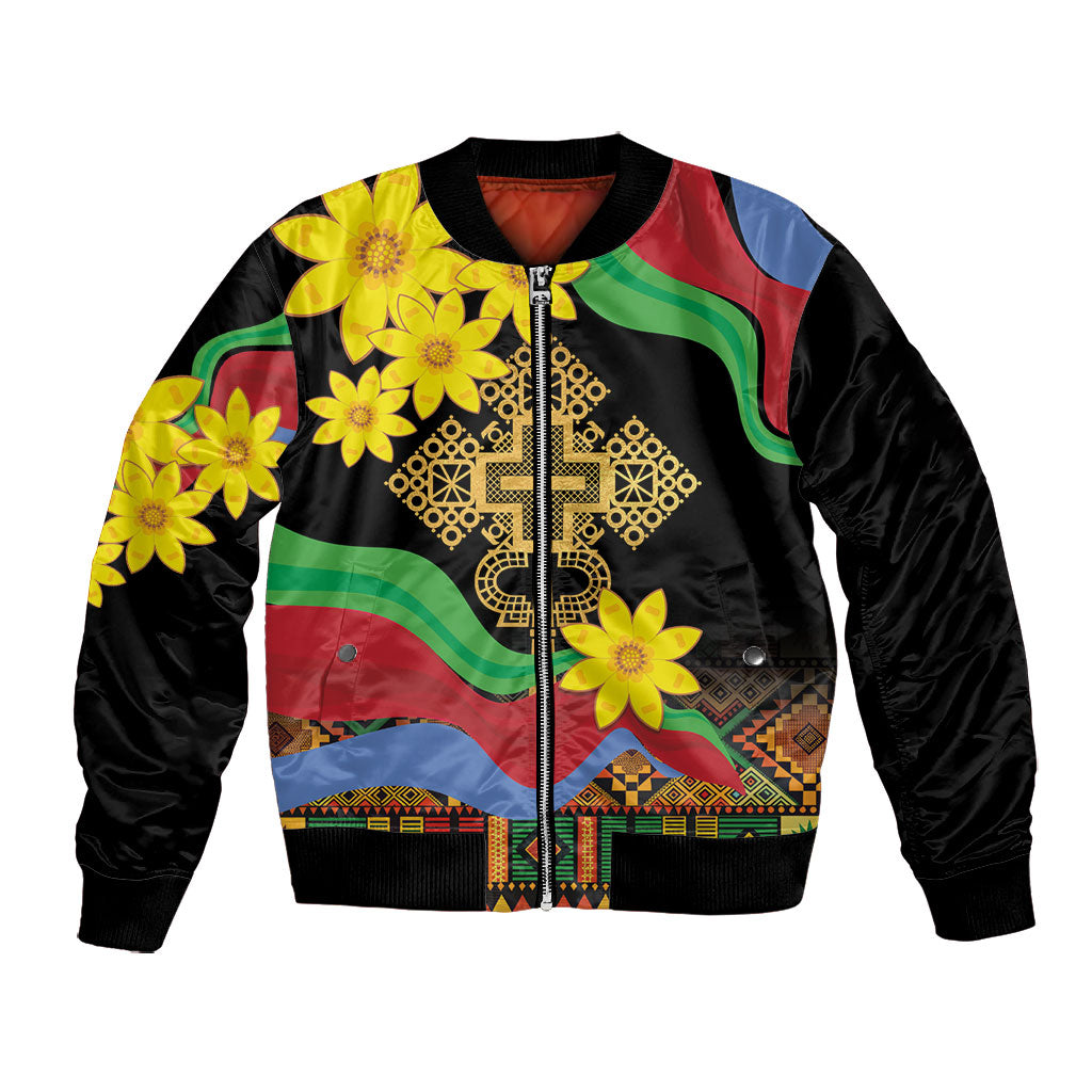 Eritrea Meskel Bomber Jacket Eritrean Tribal Meskel Daisy Flag Inspired