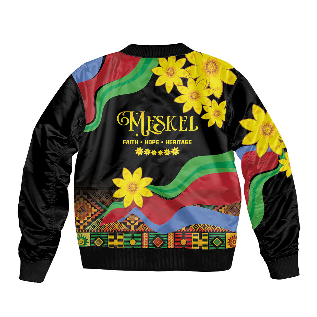 Eritrea Meskel Bomber Jacket Eritrean Tribal Meskel Daisy Flag Inspired