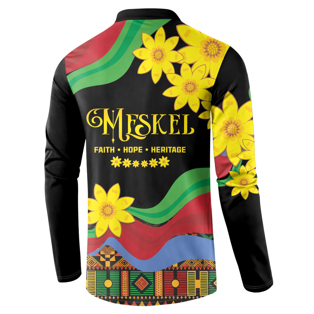 Eritrea Meskel Button Sweatshirt Eritrean Tribal Meskel Daisy Flag Inspired