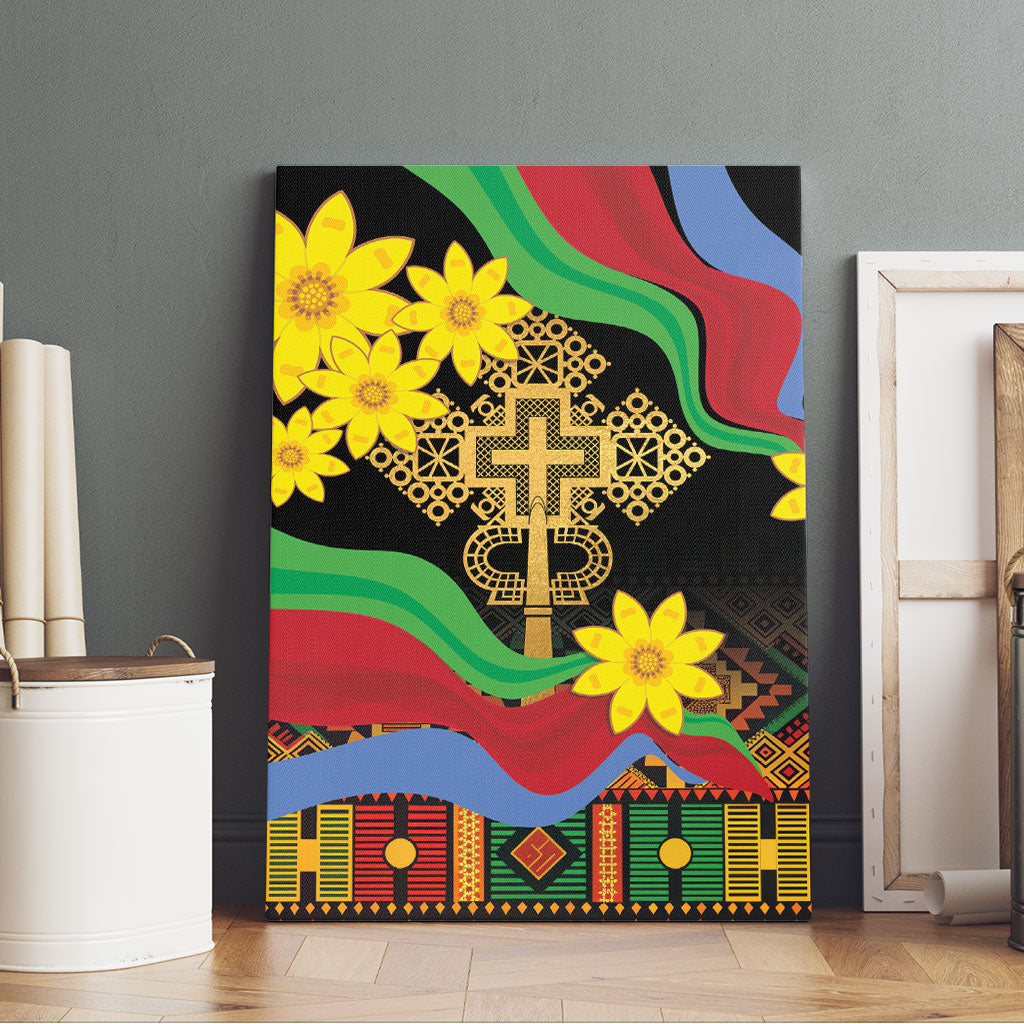 Eritrea Meskel Canvas Wall Art Eritrean Tribal Meskel Daisy Flag Inspired