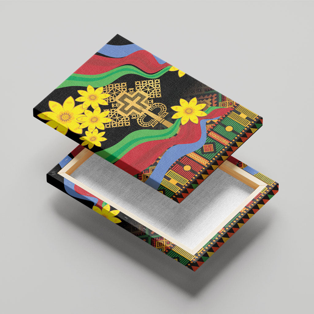 Eritrea Meskel Canvas Wall Art Eritrean Tribal Meskel Daisy Flag Inspired