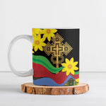 Eritrea Meskel Ceramic Mug Eritrean Tribal Meskel Daisy Flag Inspired