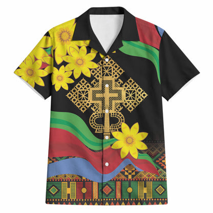 Eritrea Meskel Hawaiian Shirt Eritrean Tribal Meskel Daisy Flag Inspired