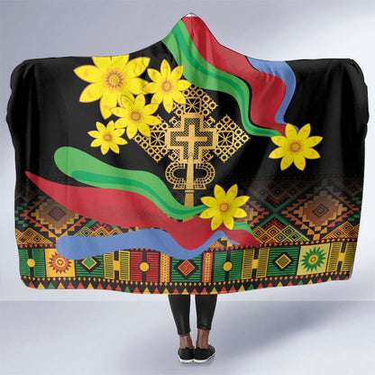 Eritrea Meskel Hooded Blanket Eritrean Tribal Meskel Daisy Flag Inspired