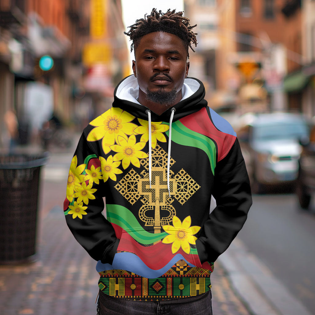 Eritrea Meskel Hoodie Eritrean Tribal Meskel Daisy Flag Inspired
