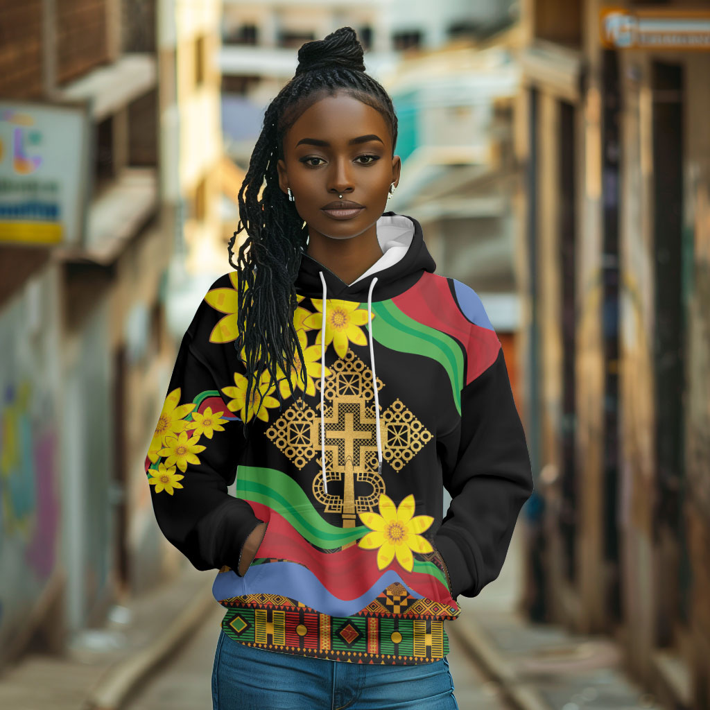 Eritrea Meskel Hoodie Eritrean Tribal Meskel Daisy Flag Inspired