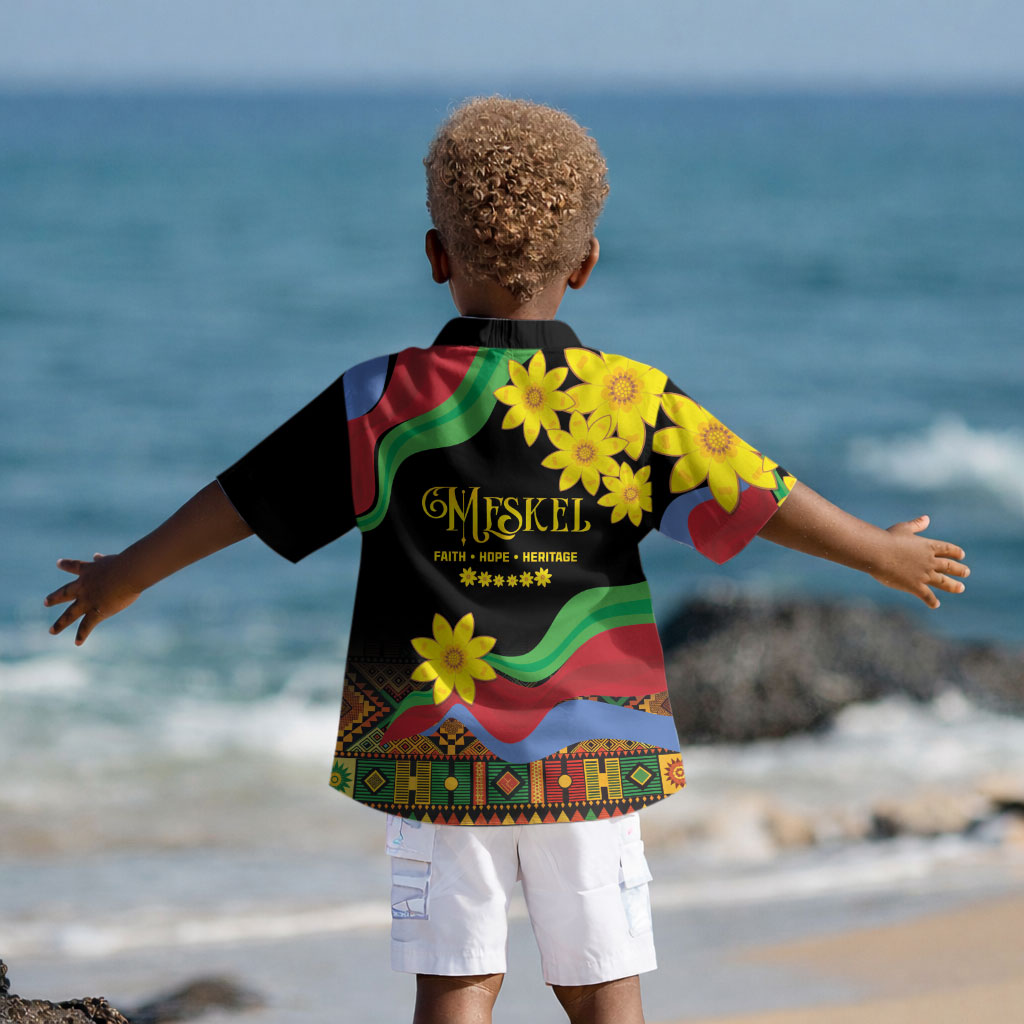 Eritrea Meskel Kid Hawaiian Shirt Eritrean Tribal Meskel Daisy Flag Inspired