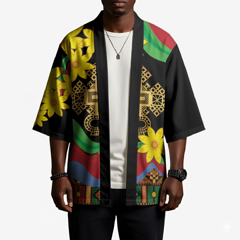 Eritrea Meskel Kimono Eritrean Tribal Meskel Daisy Flag Inspired