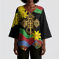 Eritrea Meskel Kimono Sleeve Blouse Eritrean Tribal Meskel Daisy Flag Inspired