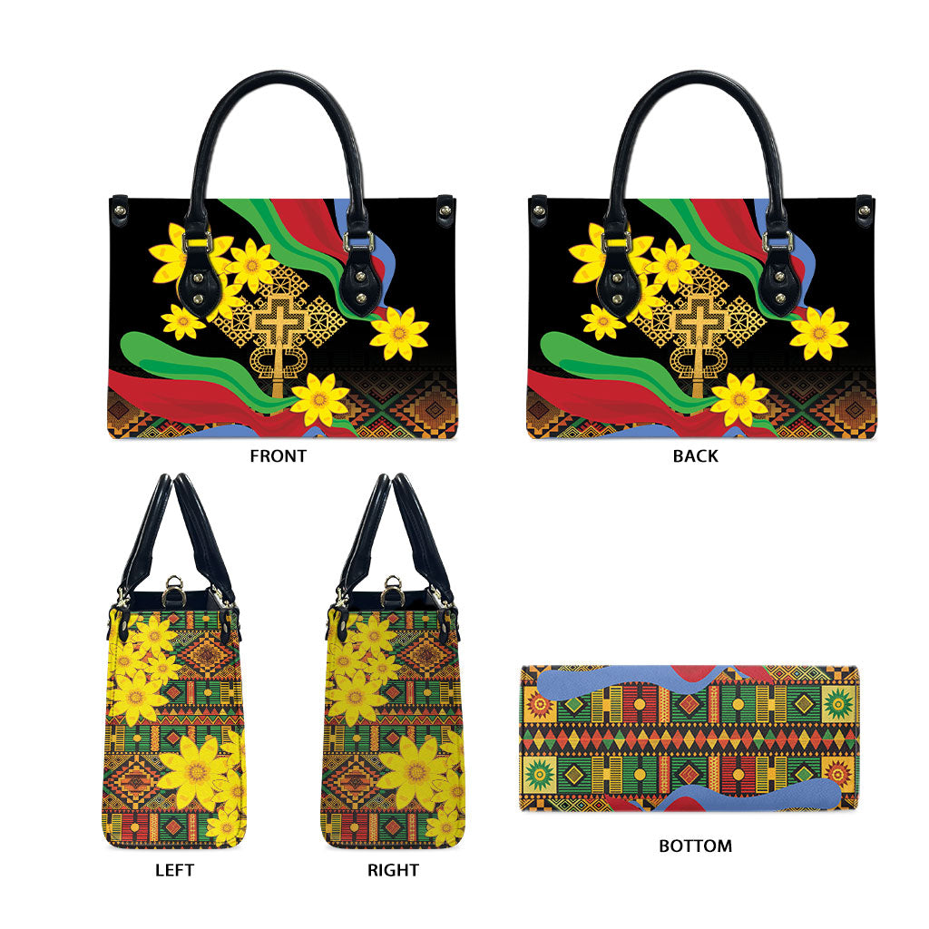 Eritrea Meskel Leather Bag Eritrean Tribal Meskel Daisy Flag Inspired