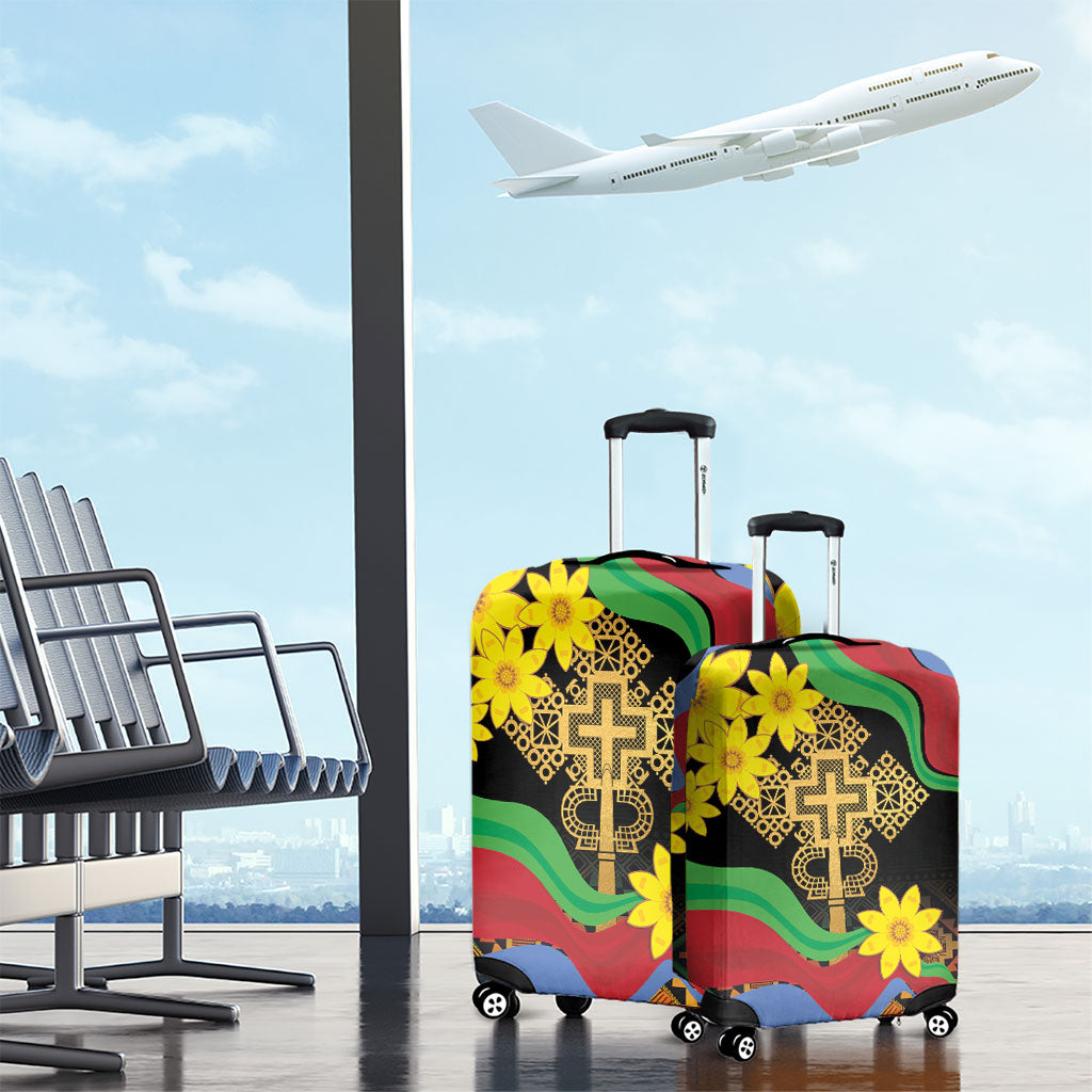 Eritrea Meskel Luggage Cover Eritrean Tribal Meskel Daisy Flag Inspired